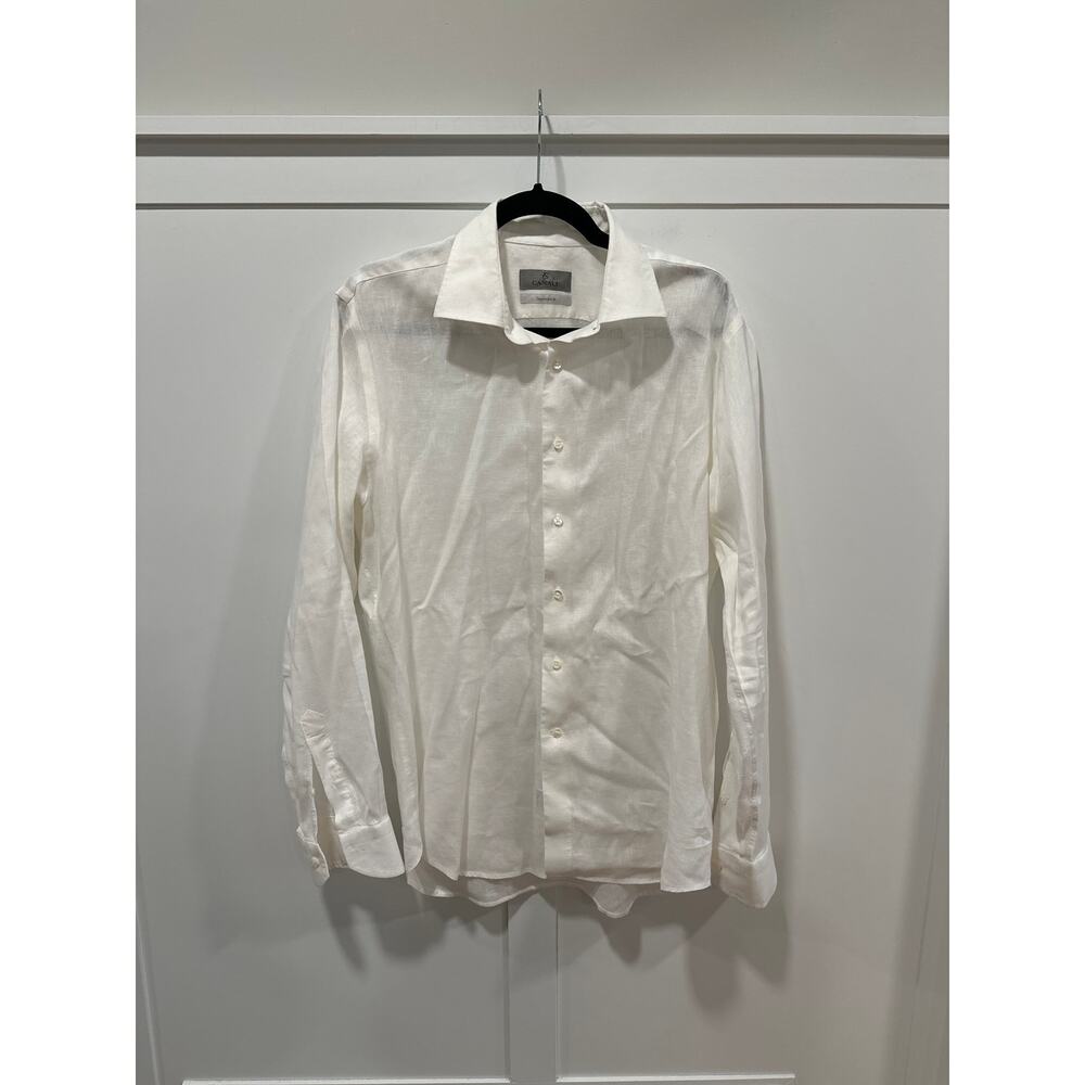 Canali Linen Button Down Dress Shirt Size 41/16